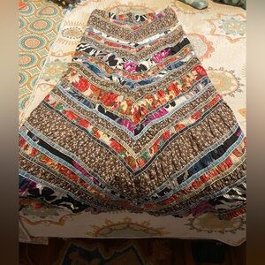 Free People Rare Vintage Praha Patchwork Chevron Maxi Skirt 0